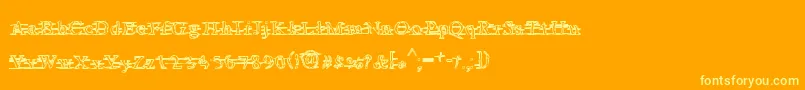 フォントAreyouawNeo – オレンジの背景に黄色の文字