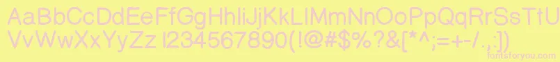 Prinsesstartabolddemo-fontti – vaaleanpunaiset fontit keltaisella taustalla