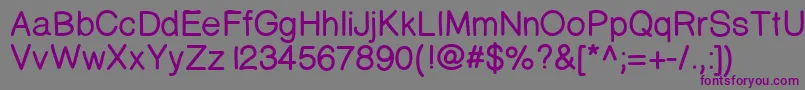 Шрифт Prinsesstartabolddemo – фиолетовые шрифты на сером фоне