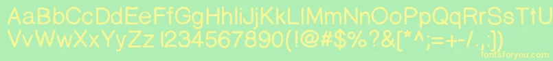 Prinsesstartabolddemo Font – Yellow Fonts on Green Background