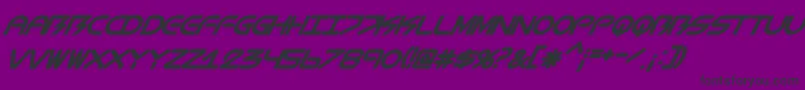 Czcionka BiometricItalic – czarne czcionki na fioletowym tle