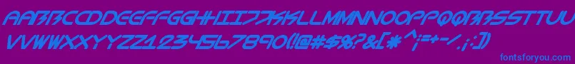 BiometricItalic Font – Blue Fonts on Purple Background