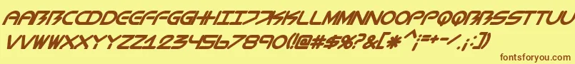 BiometricItalic Font – Brown Fonts on Yellow Background