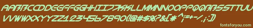 BiometricItalic Font – Green Fonts on Brown Background
