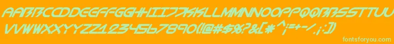 fuente BiometricItalic – Fuentes Verdes Sobre Fondo Naranja