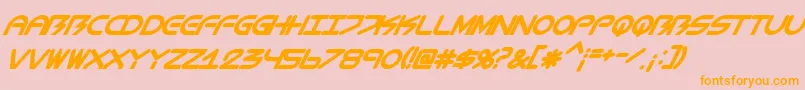 BiometricItalic Font – Orange Fonts on Pink Background