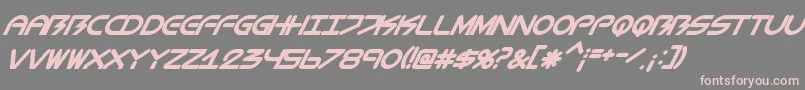 BiometricItalic-Schriftart – Rosa Schriften auf grauem Hintergrund