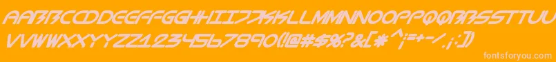 BiometricItalic Font – Pink Fonts on Orange Background
