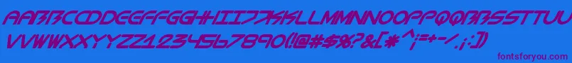 BiometricItalic Font – Purple Fonts on Blue Background