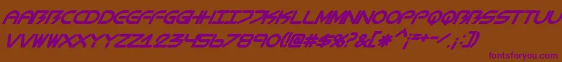 BiometricItalic Font – Purple Fonts on Brown Background