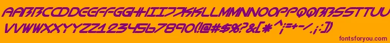 BiometricItalic Font – Purple Fonts on Orange Background