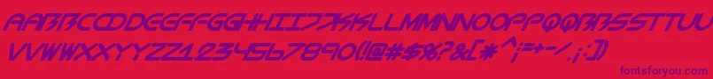 BiometricItalic-Schriftart – Violette Schriften auf rotem Hintergrund