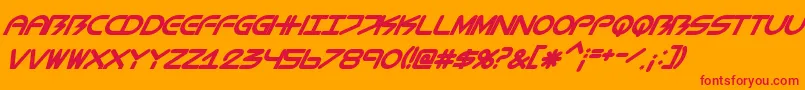 BiometricItalic Font – Red Fonts on Orange Background