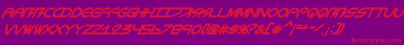 BiometricItalic Font – Red Fonts on Purple Background