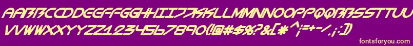 BiometricItalic Font – Yellow Fonts on Purple Background
