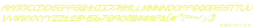 BiometricItalic Font – Yellow Fonts on White Background