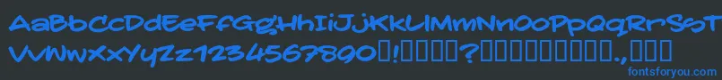 TatertoddTrial Font – Blue Fonts on Black Background