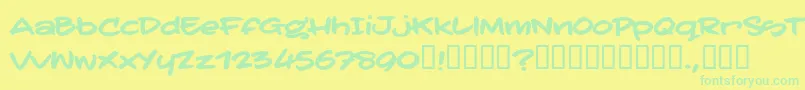 TatertoddTrial Font – Green Fonts on Yellow Background