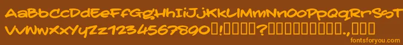 TatertoddTrial Font – Orange Fonts on Brown Background