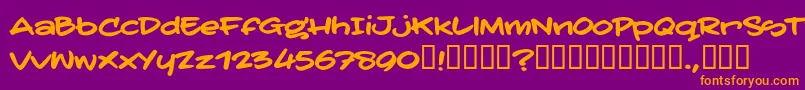 TatertoddTrial Font – Orange Fonts on Purple Background