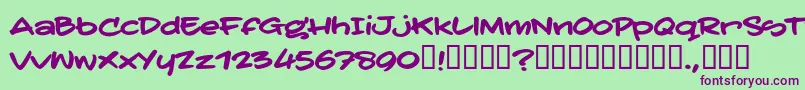 TatertoddTrial Font – Purple Fonts on Green Background