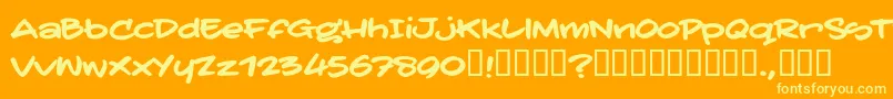TatertoddTrial-Schriftart – Gelbe Schriften auf orangefarbenem Hintergrund