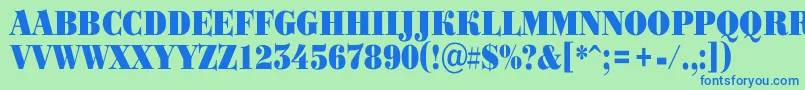 ABodoniortotitulnrBlack Font – Blue Fonts on Green Background