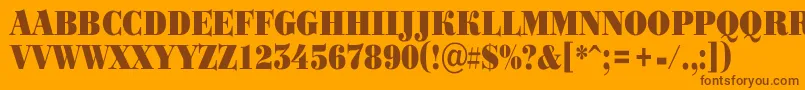 Шрифт ABodoniortotitulnrBlack – коричневые шрифты на оранжевом фоне