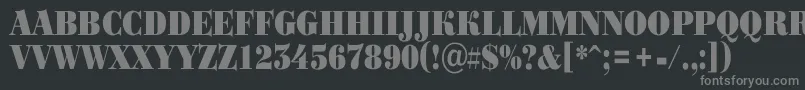 フォントABodoniortotitulnrBlack – 黒い背景に灰色の文字