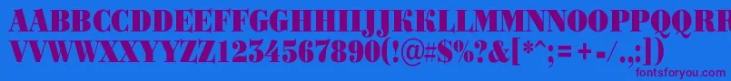 ABodoniortotitulnrBlack Font – Purple Fonts on Blue Background