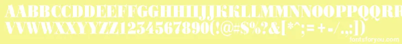 ABodoniortotitulnrBlack Font – White Fonts on Yellow Background