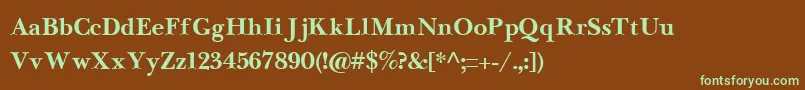 NewbaskervilleCyrillicBold Font – Green Fonts on Brown Background