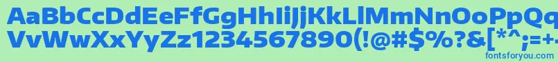 EncodesanswideBlack Font – Blue Fonts on Green Background