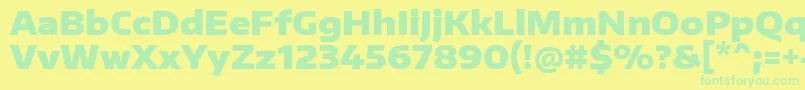 EncodesanswideBlack Font – Green Fonts on Yellow Background