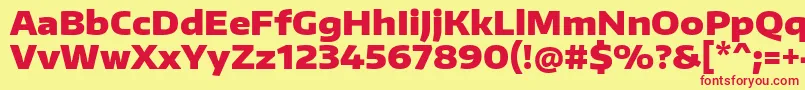 EncodesanswideBlack Font – Red Fonts on Yellow Background