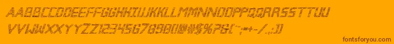 Brokencyborgoutital Font – Brown Fonts on Orange Background