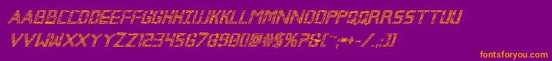 Brokencyborgoutital Font – Orange Fonts on Purple Background