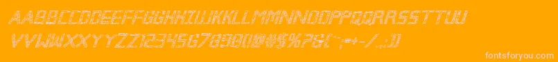 Brokencyborgoutital Font – Pink Fonts on Orange Background