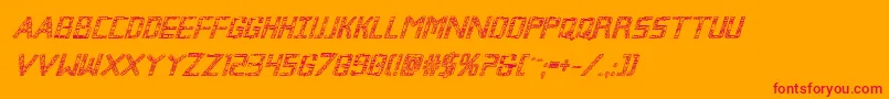 Brokencyborgoutital Font – Red Fonts on Orange Background