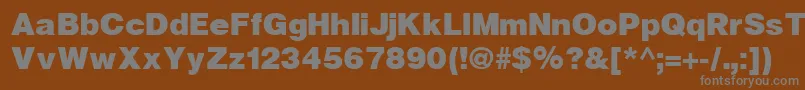 Czcionka HelveticaBlackCyrillicBold – szare czcionki na brązowym tle