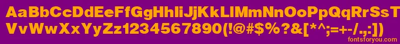 HelveticaBlackCyrillicBold Font – Orange Fonts on Purple Background