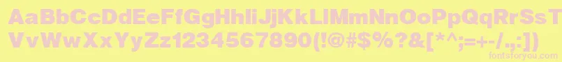 Czcionka HelveticaBlackCyrillicBold – różowe czcionki na żółtym tle