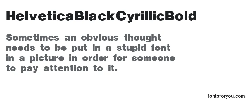 HelveticaBlackCyrillicBold -fontin tarkastelu