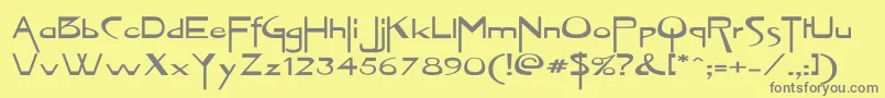 VireofontEx Font – Gray Fonts on Yellow Background