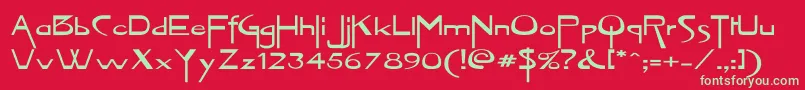 VireofontEx Font – Green Fonts on Red Background