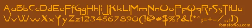 VireofontEx Font – Orange Fonts on Brown Background