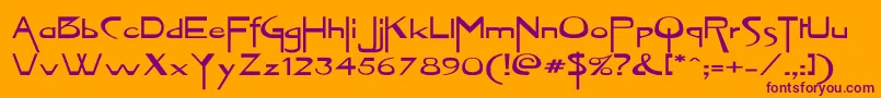 VireofontEx Font – Purple Fonts on Orange Background