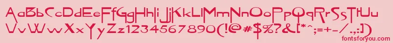 VireofontEx Font – Red Fonts on Pink Background