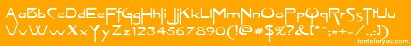 VireofontEx Font – White Fonts on Orange Background