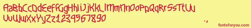 Funkytown Font – Red Fonts on Yellow Background